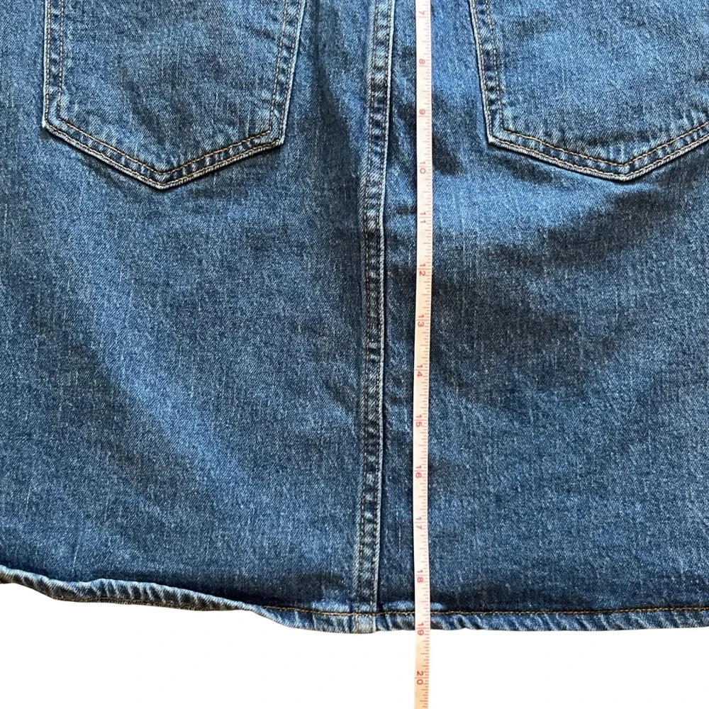 J.Crew Denim Button Front Mini Skirt Medium Wash Blue Size 29 High Waisted